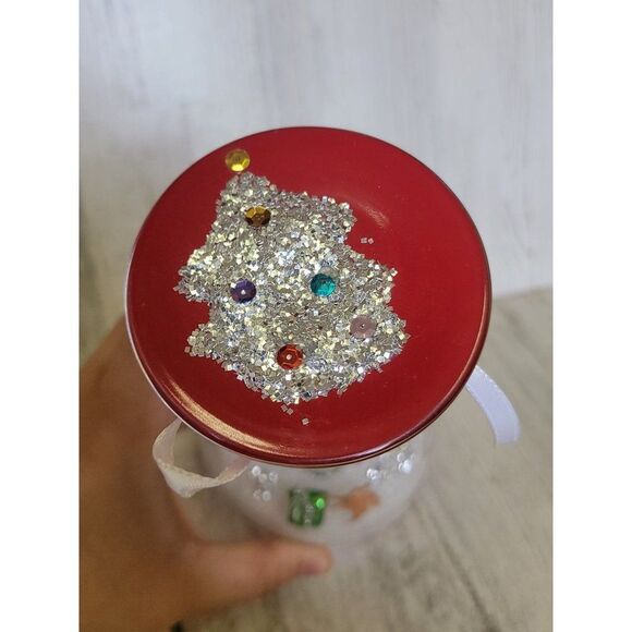 Wine glass Winter Wonderland Santa scene Snowman figure xmas deer - Picture 8 of 10